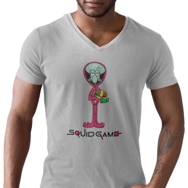 Squid game Tunyacsáp mintás Férfi V-nyakú póló