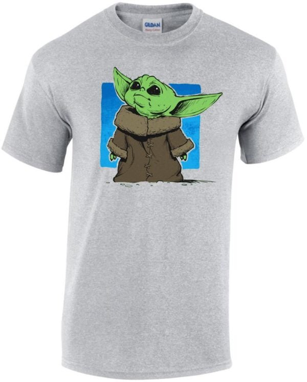 Baby Yoda kék háttér