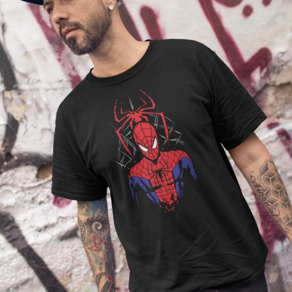 Pókember háló logo mintás férfi póló