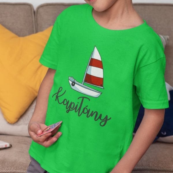 Vitorlás kapitány mintás Gyerek póló