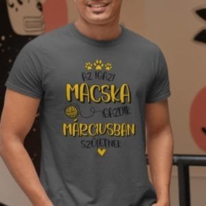 Férfi póló Az igazi macska gazdik ... születnek