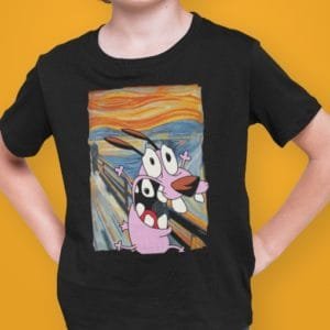 Gyerek póló Bátor a gyáva kutya festmény