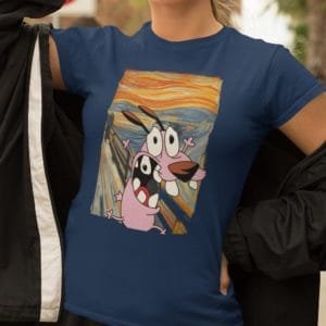 Női póló Bátor a gyáva kutya festmény