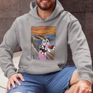 Kapucnis Pulóver Bátor a gyáva kutya festmény