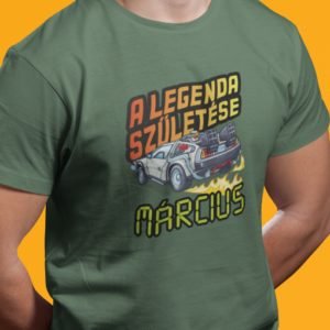 Férfi póló a legenda születése delorean vissza a jövőbe születésnap március