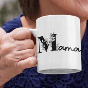 Virág motívumos Mama bögre