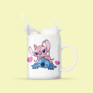 Angel and Stitch szivecskés bögre