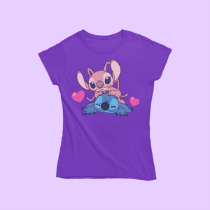 Angel and Stitch szivecskés női póló