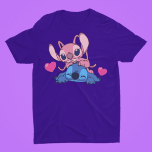 Stitch and Angel szivecskés férfi póló