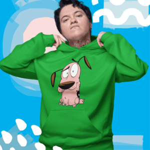 Bátor a gyáva kutya csodálkozós kapucnis pulóver