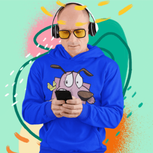 Bátor a gyáva kutya pillangós kapucnis pulóver