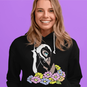 Borz virágokkal kapucnis pulóver