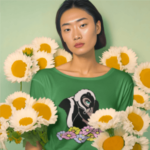 Borz virágokkal női póló