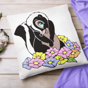 Borz virágokkal párna