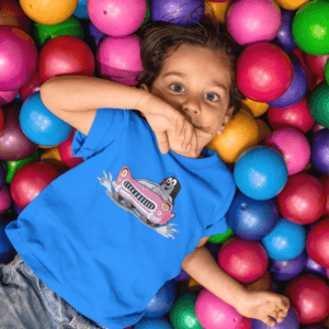 Kisvakond rózsaszín autóval gyerek póló