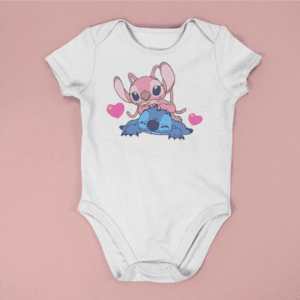 Stitch and Angel szivecskés baby body