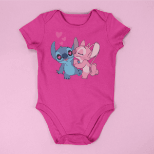 Stitch and Angel kiss and hearts baby body
