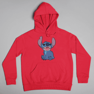 Stitch vigyorgós kapucnis pulóver