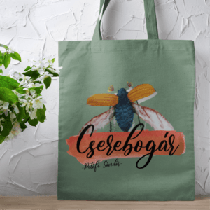 Petőfi Sándor cserebogár fekete vászontáska