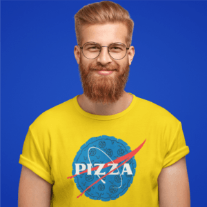 Pizza-Nasa férfi póló