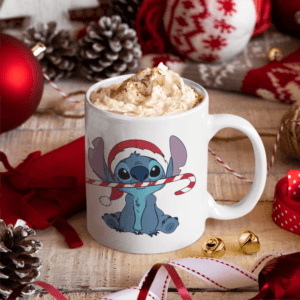 Christmas candy Stitch bögre