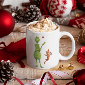 Grinch gömbös kutyás bögre