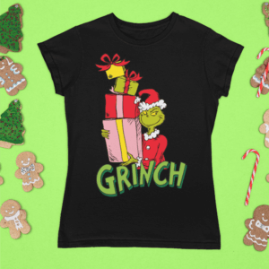 Grinch karácsonyi ajándékokkal női póló