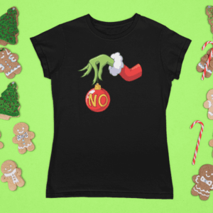Grinch kéz NO üveggömbbel női póló