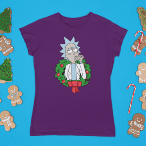 Rick és Morty karácsonyi koszorú női póló