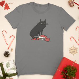 Santa black cat férfi póló
