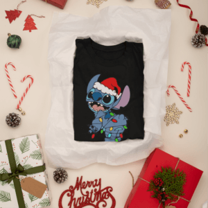 Stitch christmas lights férfi póló
