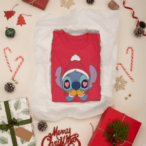 Télapó sapkás Stitch gyerek póló