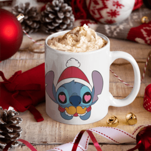 Télapós sapkás Stitch bögre