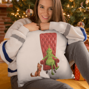 Piros foteles Grinch párna