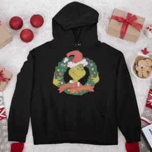 Adventi koszorús Grinch kapucnis pulóver