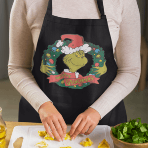 Adventi koszorús Grinch kötény