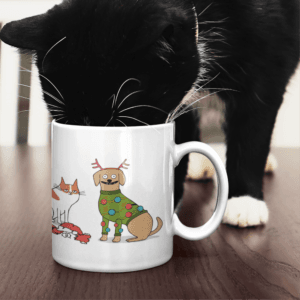 Állati karácsony bögre