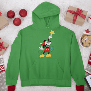 Csúcsdíszes Mickey mouse kapucnis pulóver