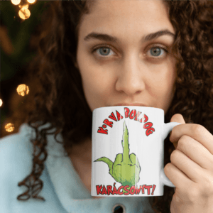 Kurva boldog karácsonyt Grinch bögre