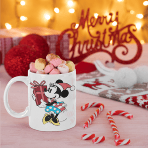 Minnie mouse with gift bögre