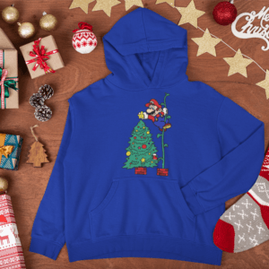 Super Mario karácsonyfával gyerek pulóver