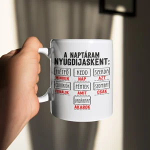 Nyugdíjas naptár bögre